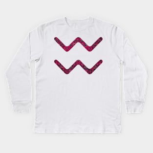 Paisley Aquarius Zodiac Sign Kids Long Sleeve T-Shirt